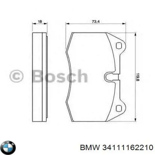 34111162210 BMW Pastillas De Freno Delanteras Comprar Barato