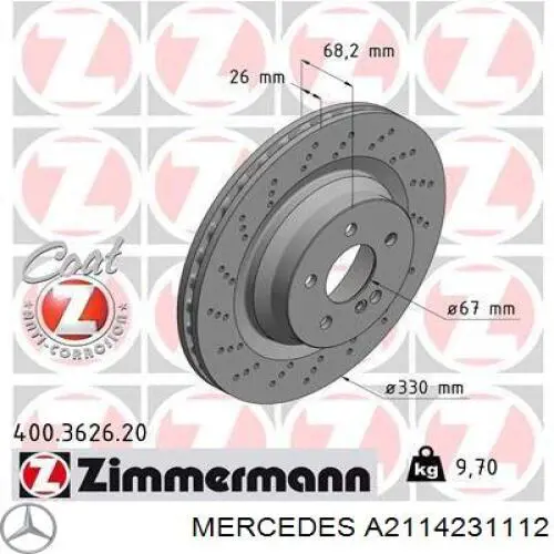 A Mercedes Disco De Freno Trasero