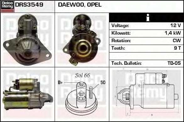 DRS3549 Delco Remy Motor De Arranque