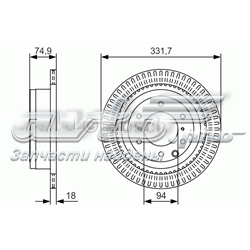 Disco de freno trasero 0986479T90 Bosch
