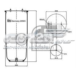 20503 Febi muelle neumático, suspensión, eje trasero