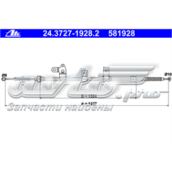 24.3727-1928.2 ATE cable de freno de mano trasero izquierdo