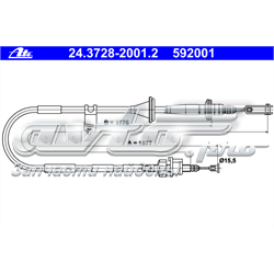 Cable de embrague 24372820012 ATE