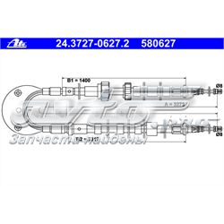 24.3727-0627.2 ATE cable de freno de mano trasero derecho/izquierdo