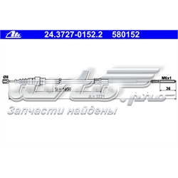 Cable de freno de mano trasero derecho/izquierdo 24372701522 ATE