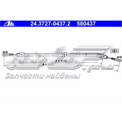 24.3727-0437.2 ATE cable de freno de mano trasero derecho