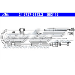 24372731132 ATE cable de freno de mano trasero derecho