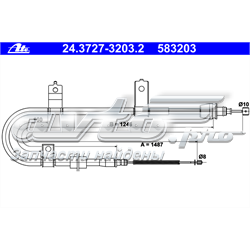 24372732032 ATE cable de freno de mano trasero derecho