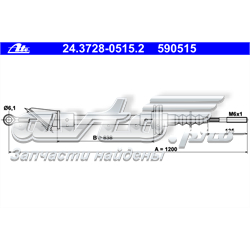 24372805152 ATE Cable de accionamiento del embrague