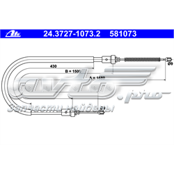 24.3727-1073.2 ATE cable de freno de mano trasero derecho/izquierdo