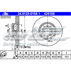 425158 ATE freno de disco delantero