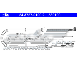 Cable de freno de mano trasero derecho/izquierdo 24372701002 ATE