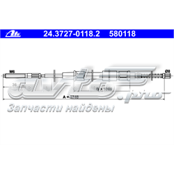 580118 ATE cable de freno de mano trasero derecho/izquierdo