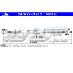 24.3727-0120.2 ATE cable de freno de mano trasero derecho/izquierdo