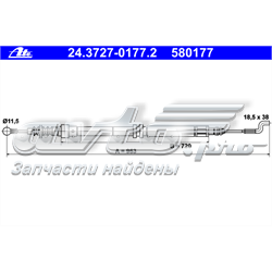 Cable de freno de mano trasero derecho/izquierdo ATE 24372701772