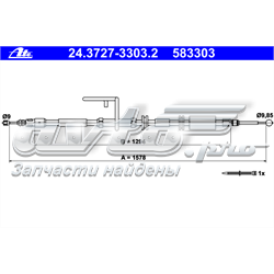 24372733032 ATE cable de freno de mano trasero izquierdo