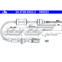 24.3728-0523.2 ATE cable de embrague