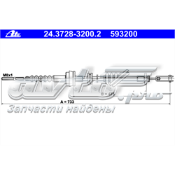 24372832002 ATE Cable de accionamiento del embrague