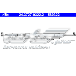 24.3727-0322.2 ATE cable de freno de mano trasero izquierdo