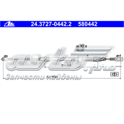 24.3727-0442.2 ATE cable de freno de mano delantero