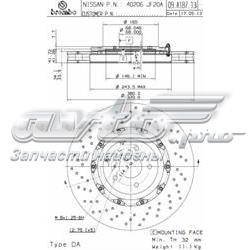 Disco de freno delantero 09A18713 Brembo