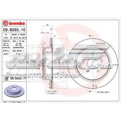 Disco de freno trasero 09B26511 Brembo