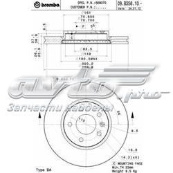 Disco de freno 09B35611 Brembo
