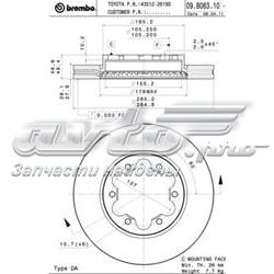 Freno de disco delantero 09B06310 Brembo