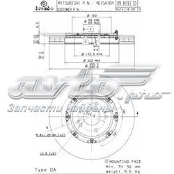 Freno de disco delantero 4615A185 Mitsubishi