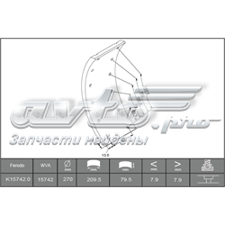 Forro de freno trasero (camión) Mercedes A4634230210 precio, desde 76,68 EUR