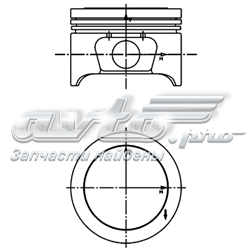 Pistón completo para 1 cilindro, STD 40161600 Kolbenschmidt