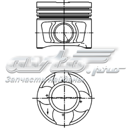 Pistón completo para 1 cilindro, cota de reparación + 0,50 mm para Mitsubishi Lancer (CY_A, CZ_A)