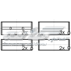 77100618 Kolbenschmidt juego de cojinetes de cigüeñal, cota de reparación +0,25 mm