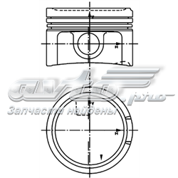 99933620 Kolbenschmidt Pistón completo para 1 cilindro, segunda reparación (+0,50 mm)