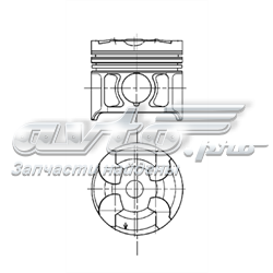 Pistón completo para 1 cilindro, STD 94819700 Kolbenschmidt