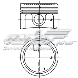 Pistón completo para 1 cilindro, cota de reparación + 0,50 mm 40434620 Kolbenschmidt