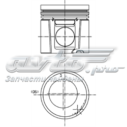 Pistón completo para 1 cilindro, STD 41504960 Kolbenschmidt