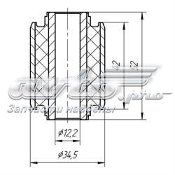 Silentblock del brazo superior de suspensión trasera 0533 Metgum