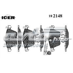 182148 Icer pastillas de freno delanteras