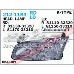 8111033320 Toyota Luz derecha