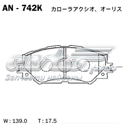 AN742K Akebono pastillas de freno delanteras