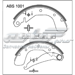 ABS1001 Allied Nippon zapatas de frenos de tambor traseras