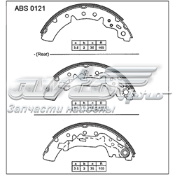 ABS0121 Allied Nippon zapatas de frenos de tambor traseras