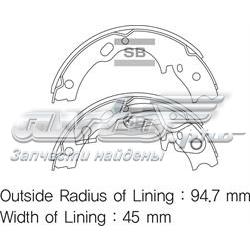 SA159 Sangsin juego de zapatas de frenos, freno de estacionamiento