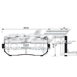 SP1079R Sangsin Pastillas freno traseras