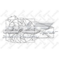 2999321SX Stellox difusor de radiador, ventilador de refrigeración, condensador del aire acondicionado, completo con motor y rodete