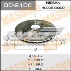 BD2106 Masuma disco de freno delantero