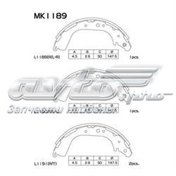 MK1189 Masuma zapatas de frenos de tambor traseras