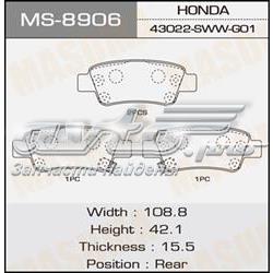 MS8906 Masuma pastillas de freno traseras