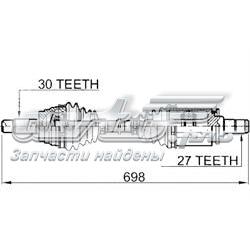 102005 HDE árbol de transmisión delantero izquierdo